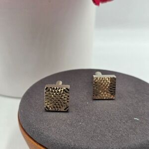 Dante Gold Tone Square Textured Cufflinks Men's Formal Dress Accessory Jewelry